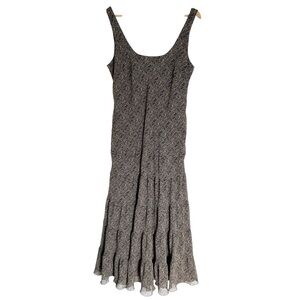 Jones Wear Black and Beige Printed Maxi Dress Size 16 Sleeveless